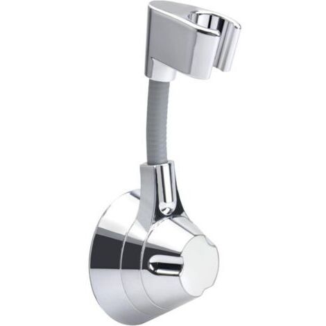 Support de pommeau de douche réglable à 360° avec ventouse amovible sans perçage Support de douche universel avec chrome poli pour salle de bain (1/4)