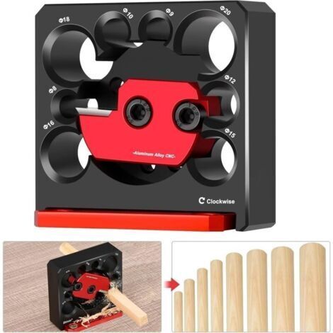 Kit de gabarit de fabricant de chevilles métrique 8 mm à 20 mm avec lame en carbure Perceuse électrique Fraisage Cheville Tige ronde Outil auxiliaire pour tiges en bois Bâtons Travail du bois (1/4)