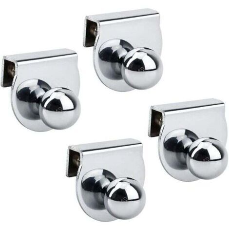 Lot de 4 poignées de porte en verre, sans perçage, pour vitrines, meubles, armoires en verre (1/4)