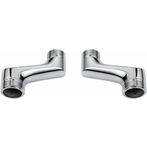Raccord de douche coud de comptoir 2 pices, rducteur de coude en laiton, bras pivotant rglable, raccordement coud de comptoir mural, connexion dcale G3/4 G1/2, Chrome (1/4)
