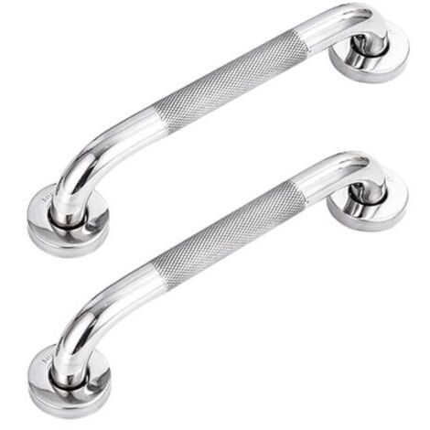 Lot de 2 barres d'appui de salle de bain en acier inoxydable 304 avec poignée antidérapante,pour baignoire,toilettes, salle de bain, rampe d'escalier (1/4)