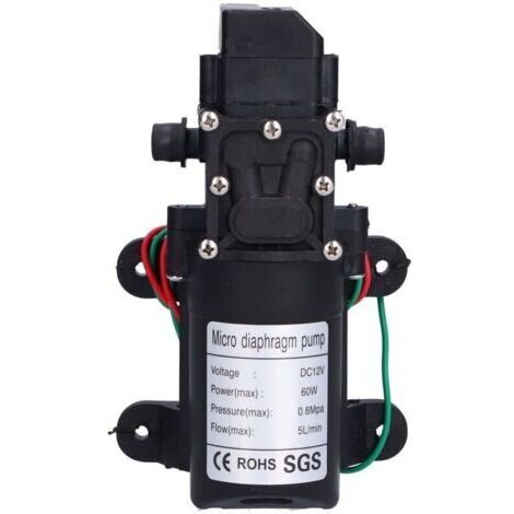 Pompe à membrane à pression d\'eau 12V 60W, pompe à amorçage automatique pour pulvérisation de jardin, irrigation, piscines (1/4)