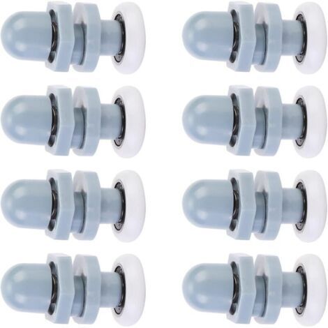 8 Single Porte de Douche Coureurs,Coulissant Rouleaux Piste Roue de Porte pour Salle de Bains Porte en Verre,pour Remplacement de Douche Coulissante Verre Porte Coureurs Rouleaux Gris(20mm) (1/3)