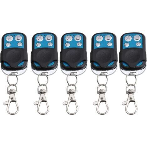 Lot de 5 4 canaux 433 MHz Noir télécommande sans Fil RF Apprentissage Code 1527 récepteur 1527 Porte-clés (1/4)