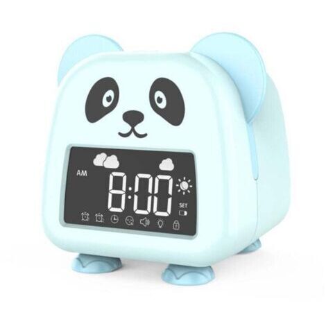 Réveil pour enfants, entraîneur de sommeil pour enfants avec veilleuse intégrée 1200 mAh batterie au lithium rechargeable, minuteur de sieste, réveil lumineux pour chambre d'enfants garçons fil (1/4)