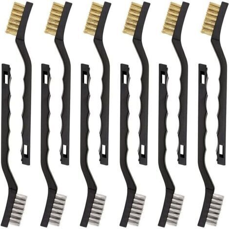 Lot de 12 Mini Brosses Mtalliques en Acier Inoxydable Brosse pour Nettoyage en Laiton pour Nettoyer Frottement et Rouille des Scories de Soudage (1/4)
