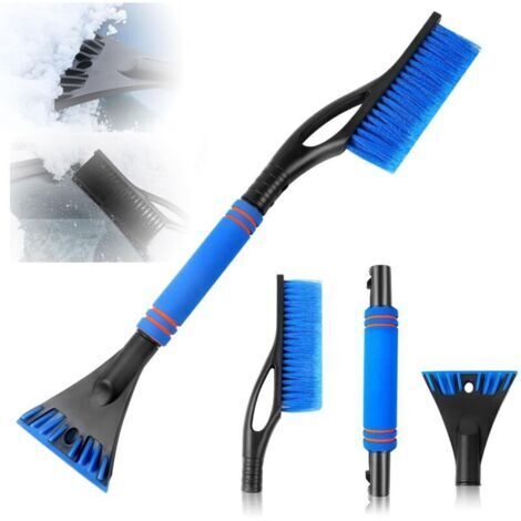 Grattoir à Glace et Brosse à Neige,Brosse à Neige pour Voiture,2 en 1 Grattoir à Glace et Brosse à Neige,Gratte Pare Brise,avec poignée en Mousse antidérapante,pour Voitures(Bleu) (1/4)