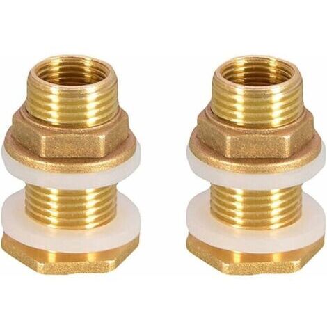 2 PièCes Passe-Fils à Eau 4,2 Cm 1/2 Connecteur D'Eau En Laiton Pour Robinet/Robinet Baril/RéServoirs D'Eau De Pluie (1/4)
