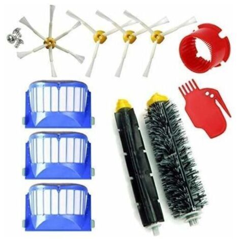kit de Recharges pour Roomba Série 600 605 610 612 615 616 620 621 630 645 650 651 655 660 665 670 671 Pack de 11 pièces Compatibles avec iRobot- brosses et filtres (1/4)
