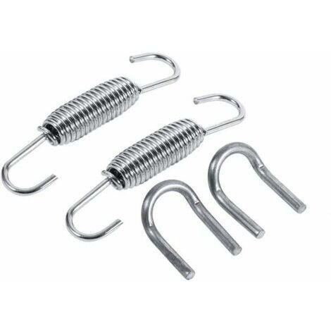 2 pcs Ressort de Tuyau d'Echappement,65mm Longueur du Tuyau d'Echappement Silencieux Ressort Pivotant en Acier Inoxydable Rotatif Ressorts de Montage avec des Attaches de Soudage (1/4)