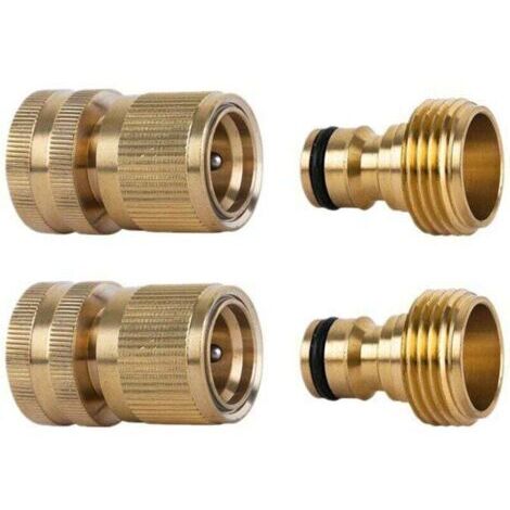 2 Ensembles de Raccord Tuyau d'Arrosage Laiton 12 mm,Adaptateur Robinet Tuyau Arrosage pour Jardin, Cuisine, Extérieur