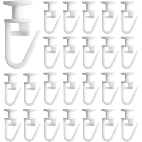 50 Pièces Glisseur pour Rail Rideau ,Glisseurs pour Rail à Rideaux Crochets à Clapser Crochets de Rideau pour Rails de Rideau de Type Rail (1/4)