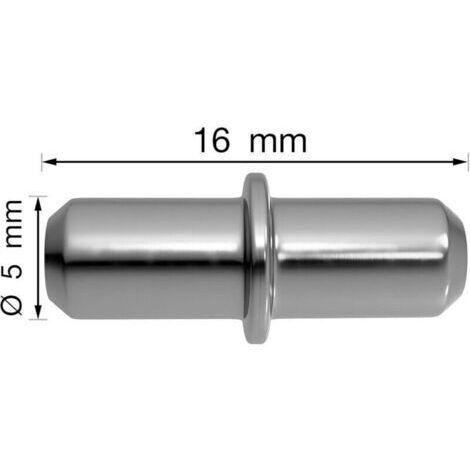 taquet etagere 5 mm 100 unités avec anneau pour perçage – taquets pour étagères - taquets etageres - taquets - taquet étagère - taquet 5mm en acier massif, nickelé (1/3)