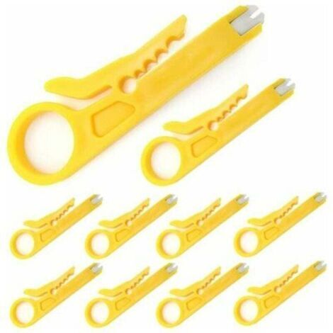 10 Pcs Mini Pince À Dénuder/Câble Réseau Outil De Sertissage/Dénudeur De Fil De Réseau/Coupe-Pinceau Pour Câble Réseau RJ45 Cat5/6, Câble De Téléphone De Données, Câble UTP D'ordinateur (1/4)