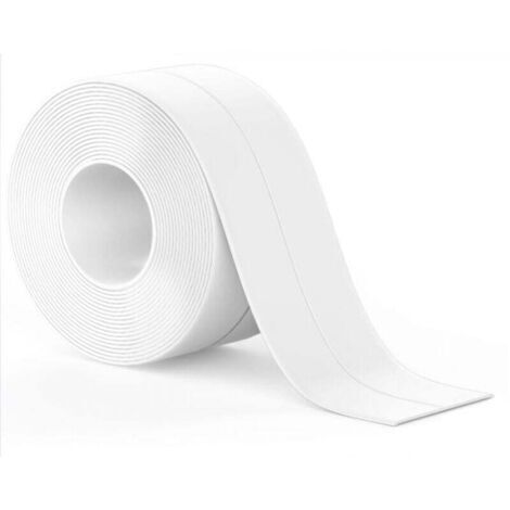 2 Rouleaux Joint Salle de Bain Blanc, Ruban Auto-Adhésif, Bande Etancheite Joint Baignoire Adapté à de Nombreuses Occasions pour Cuisine ou Salle de Bain(320 3,8cm) (1/5)