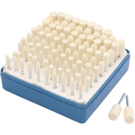 Laine feutre Mandrel Monté Polissage Tête Multifonctionnel Meulage Point de Polissage Polissage Accessoires 100 PCS (1/4)