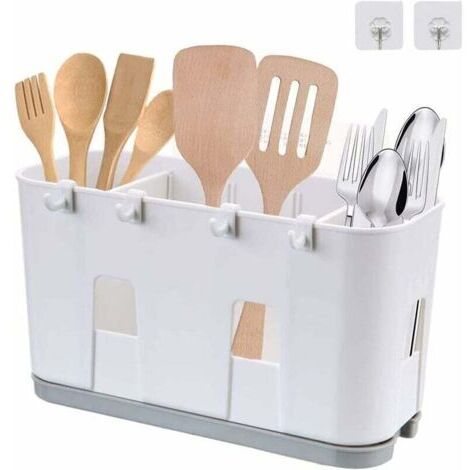 Égouttoir pour ustensiles de cuisine, pour couteau et fourchette, cuillère, panier de séchage pour évier (1/4)