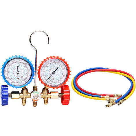 Kit d'outils de fluorure de climatisation, ensemble en alliage, jauge de collecteur AC, Kit de Service automobile (1/5)
