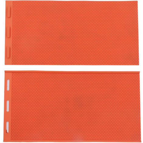 2 pièces 5.4mm cire d'abeille presse feuille moule fondation pliable Silicone cire d'abeille moule pour l'apiculture Orange (1/5)