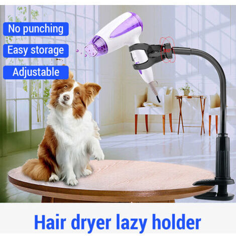 Support de sèche-cheveux, pince à cheveux mains libres réglable, pour bras de table de toilettage pour chiens (1/5)