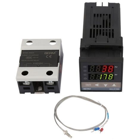 Thermostat PID numérique REX-C100 – Plage 0-1300℃ – Alimentation AC 110-240V – Précision 0,5% FS – Pour applications industrielles - AC110V-240V (1/5)