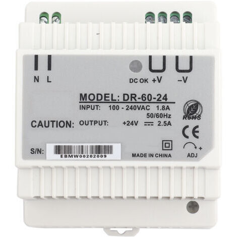 DR-60-24 Alimentation à découpage CA/CC à sortie unique 24 V sur rail DIN 60 W (1/5)