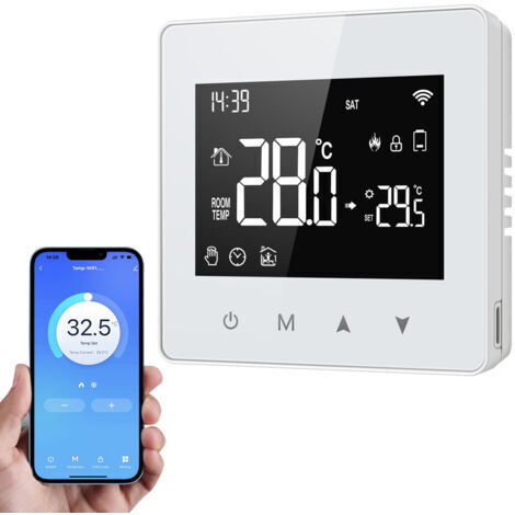 TUYA WiFi Contrôleur de température constante de TUYA Affichage de la chaudière à gaz d'eau de taille compacte réglable compacte avec Amazon Alexa et Google Home (1/5)