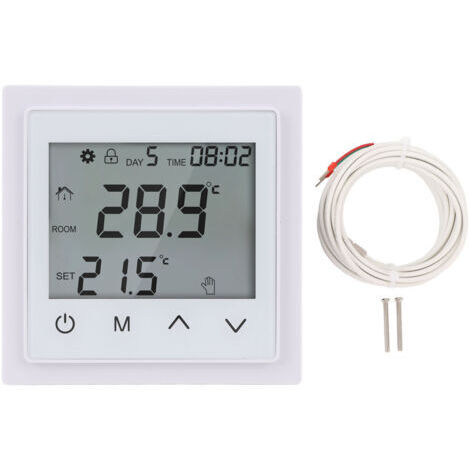 Thermostat pour système de chauffage domestique, écran tactile LED, contrôleur de température au sol, AC85V-250V, 16A, blanc (1/5)