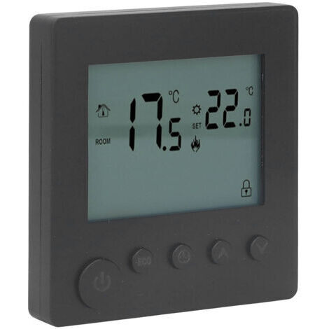 Thermostat intelligent 4500W, contrôle par bouton, chauffage de l'eau, pour la maison, le bureau, l'hôtel, AC90V à 240V, noir (1/5)