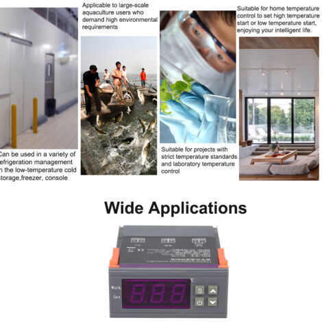 Régulateur de température numérique de micro-ordinateur intelligent MH-1210W Régulateur de thermostat de contrôle de chauffage/refroidissement de haute précision avec capteur (1/5)