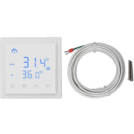 Thermostat électrique de chauffage par le sol, affichage LED, haute précision, anti-faux contact, régulateur de température 16A AC85V-250V (1/5)