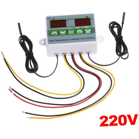 Contrôleur de température numérique intelligent par micro-ordinateur avec double affichage ZFX-ST3012 220 V/1500 W interrupteur de commande de thermostat électrique (1/5)