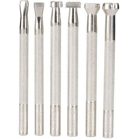 Lot de 6 outils de sculpture sur cuir antidérapants avec motif imprimé poisson et poignée pour bricolage (imprimé poisson) (1/5)