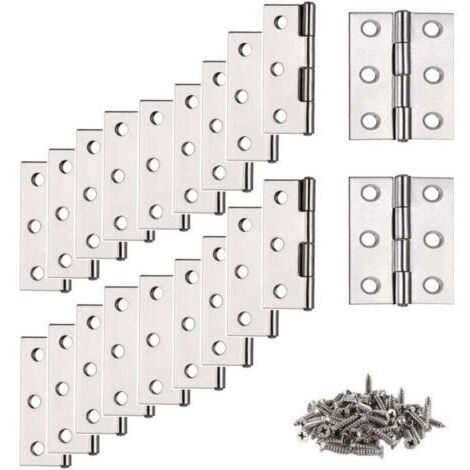 Charniere, Charnière Inox, 20 pcs Petite Charniere, Charnière, Charnière plate, Charnière pour La Maison Meubles Matériel Armoire Garde Porte Tir (1/4)