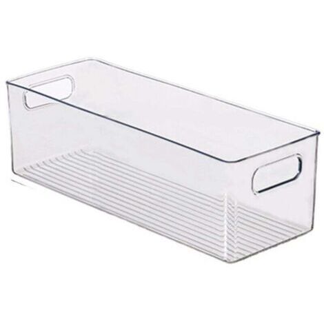 Cabinet/Kitchen Boîte de Rangement, Moyen Bac pour Réfrigérateur en Plastique, Longue Boîte, Transparent (1/4)
