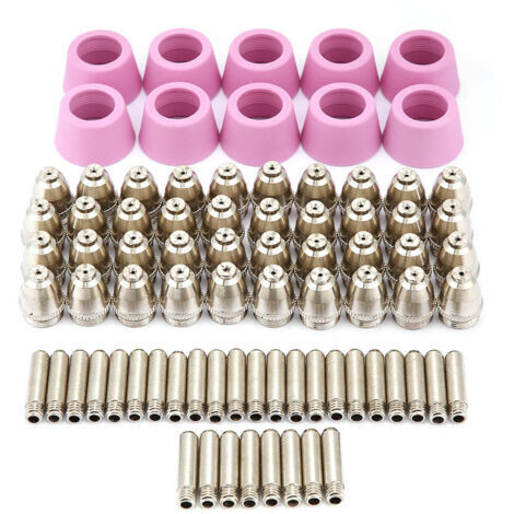 Kit de 80 pièces pour torche de découpe plasma AG60 SG55 : consommables (électrodes, buses, coupelles). (1/5)