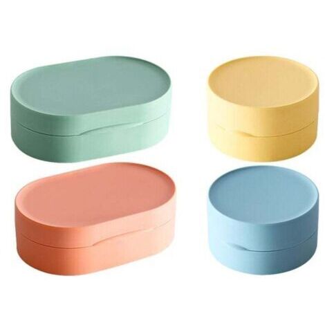 Boite a Savon Voyage 4pièces, Porte Savon Solide Etanche Soap Box pour Randonnée Douche Salle de Bain École Gym (1/4)