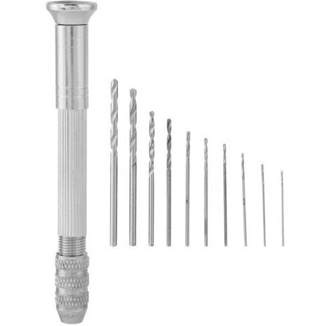 Mini perceuse manuelle de précision avec 10 forets et outil de poinçonnage (1/5)