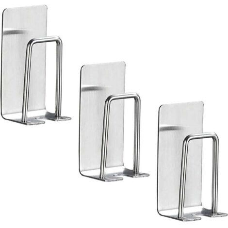 Porte-brosse à dents électrique en acier inoxydable, trois, rangement mural pour brosse à dents de douche, gain de place, pour salle de bain (1/4)