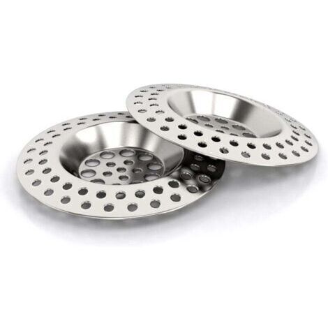 Tamis d'évacuation en acier inoxydable - Tamis de lavabo de haute qualité - Tamis flexible pour cheveux douche - Tamis d'évier ou de douche - Premium Sink Strainer - Tamis d'évacuation (2 pièces) (1/4)