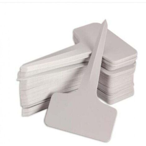100 Pcs 6 x10cm-étiquettes de type T en plastique blanc pour plantes étiquettes de jardin pour pépinière (1/4)