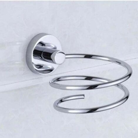 Porte Sèche Cheveux Mural, Rangement/Support de Sèche-Cheveux en 304 Acier Inoxydable, Accessoires pour Salle de Bain (1/4)