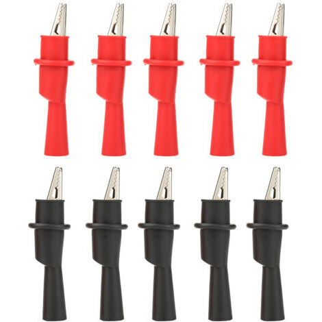 P2008 Lot de 10 pinces crocodiles métalliques isolées, accessoires de test électrique pour multimètre (1/5)