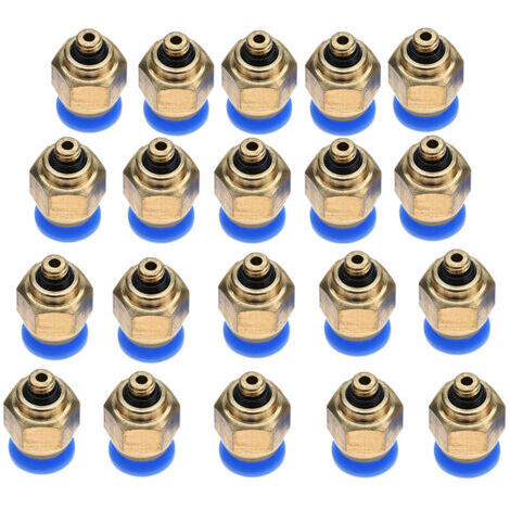 Raccord rapide pneumatique pour tuyau d'air de 4 mm, filetage mâle, connecteur droit à insertion (PC4-M5, 20 pièces) (1/5)