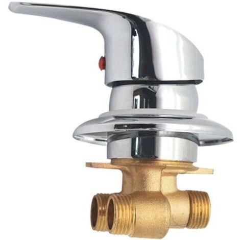 Mitigeur Cabine de Douche Robinet de douche en laiton Inverseur de sortie Robinet mitigeur de douche chromé Connecteur G1/2" Mitigeur d'eau froide et chaude de douche pour salle (1/4)