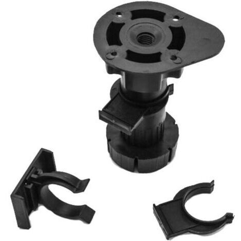 Noir, 95 mm Jeu de 4 pieds réglables avec accessoires pour cuisine/salle de bain, en plastique (1/4)