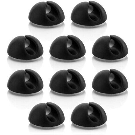 10x Attaches Support de Câble Gestion des Câbles Fixation des Câbles Organisateur de Câbles pour câbles jusqu'à 8 mm Attaches de Câble Fixation des Câbles Gestion des Câbles Noir (1/4)