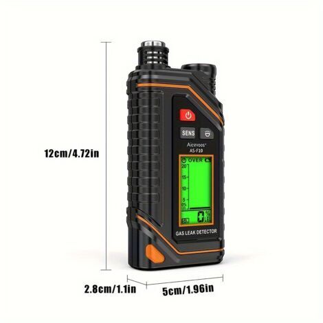 Détecteur de Fuite de Gaz Combustible Rechargeable avec Affichage Numérique – Testeur Haute Sensibilité pour Gaz Naturel, Méthane et Gaz Inflammables (1/5)