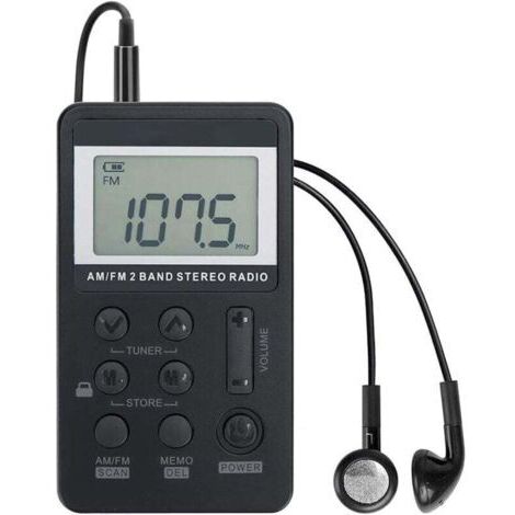 Radio de poche AM/FM personnelle, robot VR portable, mini baladeur numérique avec batterie rechargeable, écouteurs, écran de verrouillage, idéal pour la marche, le jogging, le fitness et le camping (1/4)