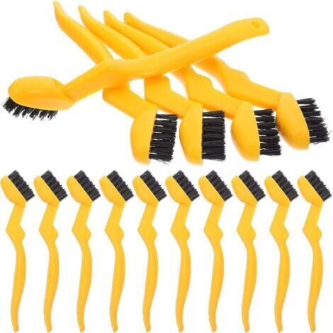 Lot de 30 Brosses Industrielles Miniatures en Nylon Jaune Brosse de Nettoyage pour Tuyaux Joints et Rainures Poignée Ergonomique Cuisine Salle de Bain et Barbecue Brosse de (1/4)